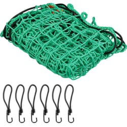 Relaxdays - Filet remorque, 1,5 x 2,2 m, 6 crochets, marquage des coins, corde caoutchouc, sécurité pour chargement, vert