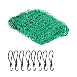 Relaxdays - Filet remorque, 2 x 3 m, 8 crochets, marquage des coins, corde en caoutchouc, sécurité pour chargement, vert