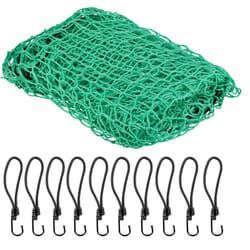 Relaxdays - Filet remorque, 2,5 x 3,5 m, 10 crochets, marquage coins, corde en caoutchouc, sécurité pour chargement, vert