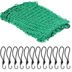 Relaxdays - Filet remorque, 3 x 4 m, 12 crochets, marquage des coins, corde en caoutchouc, sécurité pour chargement, vert