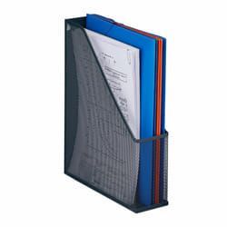 Relaxdays - Range-revues en métal, format A4, HxLxP : 31,5x7,5x25 cm, magazines, design maille, bureau, maison, anthracite