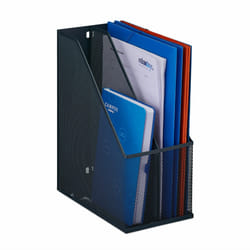 Relaxdays - Range-revues en métal 2 compartiments A4, HxLxP : 31,5x14,5x25 cm, porte-magazines design maille, anthracite
