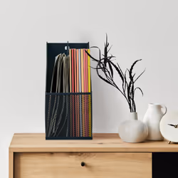 Relaxdays - Range-revues en métal 2 compartiments A4, HxLxP : 31,5x14,5x25 cm, porte-magazines design maille, anthracite