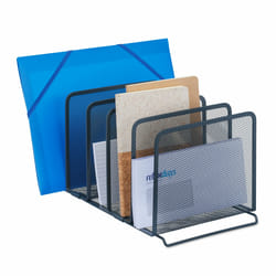 Relaxdays - Range-revues pratique pour le bureau, 5 compartiments, en métal, hlp : env. 19 x 20,5 x 37,5 cm, anthracite