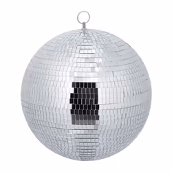 Relaxdays Boule à facettes diamètre 30 cm accessoire à suspendre avec œillet en métal pour les fêtes argenté