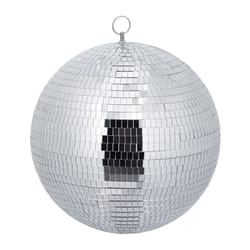 Relaxdays Boule à facettes diamètre 30 cm accessoire à suspendre avec œillet en métal pour les fêtes argenté