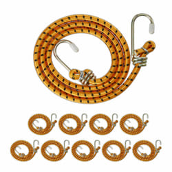 Relaxdays - Tendeurs avec crochets, lot de 10, porte-bagages sur vélos, 90 cm de long, attaches universelles, orange