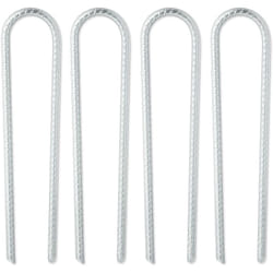 Relaxdays - Piquets de fixation trampoline, lot de 4, sardines, forme de u, galvanisés, stables, HxLxP: 30x7x1 cm, argenté