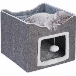 Offrez à votre chat un refuge confortable et spacieux pour dormir et se retirer avec cette belle maison pour animaux. Les sur ...