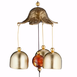 Relaxdays - Carillon à vent, en lot de 2, déco Feng Shui, suspendre, pour intérieur et extérieur, doré et noir - Vue supplémentaire 7