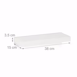 Relaxdays - tagères murales, lot de 3, l x p : 38 x 15 cm, décoration murale, design moderne, rangement, support, blanc - Vue supplémentaire 4