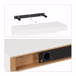 Relaxdays - tagères murales, lot de 3, l x p : 38 x 15 cm, décoration murale, design moderne, rangement, support, blanc - Vue supplémentaire 6