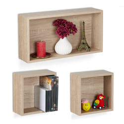 Relaxdays 10044741 Tablette flottante Mural Panneaux MDF Naturel