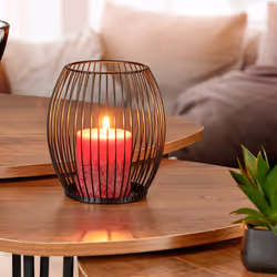 Bougeoir ovale, lot de 2, design grillage, en métal, pour bougies cylindriques, décoration de table, noir - Relaxdays