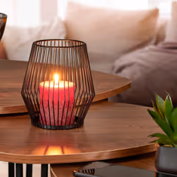 Bougeoir, 2 tailles, fil métallique, pour bougies cylindriques, décoration de table, porte-bougie, noir - Relaxdays