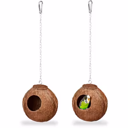 Avec cette maison d'oiseau en noix de coco naturelle, vous offrez à vos amis à plumes un lieu de retraite confortable où ils  ...