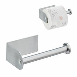 Relaxdays - Support pour papier toilette, sans perçage, acier inoxydable, autocollant, HxLxP: 4,5x13,5x7 cm, argenté