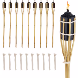 Vous souhaitez conférer à votre jardin une ambiance agréable ? Alors ce lot de 10 torches en bambou est fait pour vous ! Il d ...