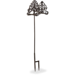 Support pour votre tuyau d'arrosage, non fixe, design antique, fonte de fer, piquet, hlp 100x27x16 cm, marron - Relaxdays