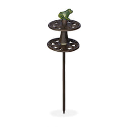 Relaxdays - Support pour votre tuyau d'arrosage, fonte de fer, avec piquet, h x d : env. 33 x 10 cm, marron et vert