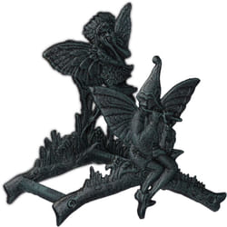 Relaxdays - Support mural pour votre tuyau d'arrosage, fonte de fer, design antique, hlp 24 x 24 x 15 cm, vert et noir