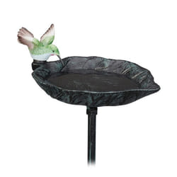 Relaxdays Bain d’oiseaux fonte de fer décorationà planter HLP : 1005 x 135 x 19 cm jardin vert foncé
