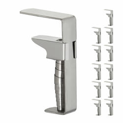 Pinces pour nappe, lot de 12, clips réglables pour table épaisse, acier inoxydable, jusqu'à 4 cm, argenté - Relaxdays