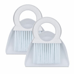 Relaxdays - Lot balai de table, 2 sets, brosse & pelle, mini balayette pour cuisine & camping, à accrocher, blanc