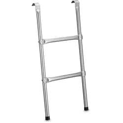 Relaxdays - chelle de trampoline, 76 cm, à accrocher, 2 marches, accessoire extérieur, universel, acier, argenté