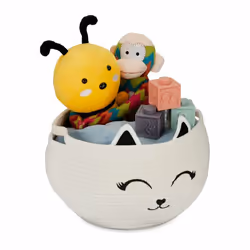 Relaxdays 4052025449858, Panier de rangement, Noir, Blanc, Rond, Coton, Image, Chambre d'enfant
