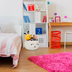 Relaxdays - Corbeille de rangement pour enfants, motif chat, caisse tissu, H x D : 24 x 35 cm, panier à jouets, blanc/noir