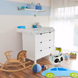Relaxdays - Corbeille de rangement pour enfant, motif panda, caisse tissu, HxD : 24,5 x 35 cm, panier à jouets, blanc/noir