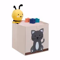 Relaxdays 4052025449889, Boîte de rangement, Beige, Gris, Carré, Carton, Toison, Polyester, Image, Intérieure
