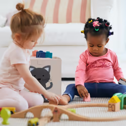 Bac de rangement pour enfants, motif chat, HxLxP : 33x33x33 cm, boîte en tissu, panier à jouets, beige/gris - Relaxdays