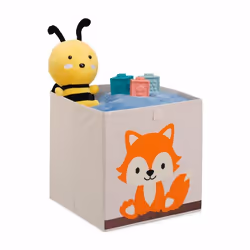 Relaxdays 4052025449902, Boîte de rangement, Beige, Orange, Carré, Carton, Toison, Polyester, Image, Intérieure