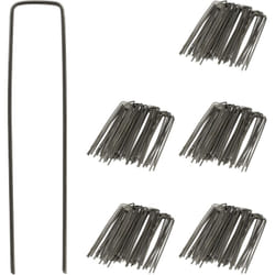 Relaxdays - Piquets fixation en lot de 250, 15 cm de long, diamètre de 2 mm, crochets en u, acier, géotextiles, anthracite