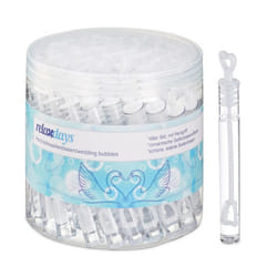 Relaxdays Tubes pour bulles de savon pour mariage lot de 48 poignée en forme de cœur cadeaux pour invités blanc