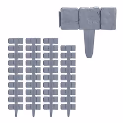 Bordure de jardin lot de 40 éléments H x P: 10 x 25 cm en plastique effet pièrre éléments de bordure couleur grise