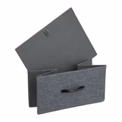 Commode, HxLxP: 81,5x80x30 cm, métal, effet bois, 8 tiroirs tissu, bahut style industriel, buffet, gris/marron - Relaxdays