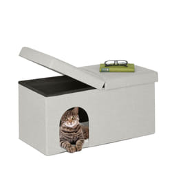 Relaxdays - Grotte pour chat pratique, banc robuste, cachette, h x l x p : env. 38,5 x 74,5 x 37 cm, intérieur, beige