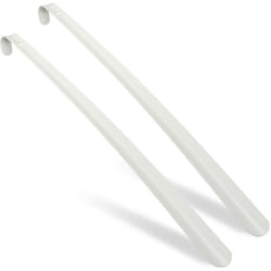 Relaxdays - Lot de 2 chausse-pieds, 58,5 cm de longueur, accessoire en métal, à accrocher, pour chaussures, blanc