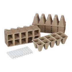 Relaxdays - Pot biodégradable, lot pratique de 200, avec 40 étiquettes, pour la culture, hlp : 5,5 x 3,5 x 3,5 cm, marron