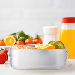 Relaxdays - Boîte à tartines, acier inoxydable, lunch box, pour adulte et enfant, 1 litre, fermeture à étrier, argentée