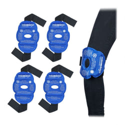 Relaxdays - Poches de gel genoux, lot de 4, compresses effet chaud ou froid, réutilisables, avec fermeture à scratch, bleu
