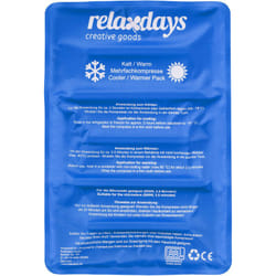 Relaxdays Poche de glace, chaud et froid, 25 x 36 cm, gel, premiers secours, pochette réutilisable, bleu