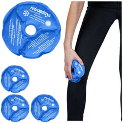 Relaxdays - Poches de gel genoux, lot de 4, compresses effet chaud ou froid, réutilisables, encoche pour la mobilité, bleu