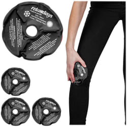 Relaxdays - Poches de gel genoux, lot de 4, compresses effet chaud ou froid, réutilisables, encoche pour la mobilité, noir