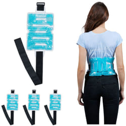 Ceintures de gel, lot 4, fermeture scratch, réutilisables, effet chaud froid pour dos & épaules, bleu clair - Relaxdays