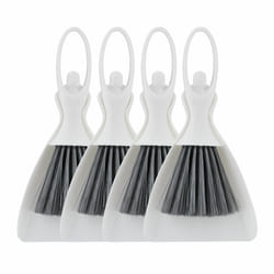 Relaxdays - Lots 4 balais de table, balayette & pelle, pour cuisine & camping, en plastique, avec poignées, blanc - gris
