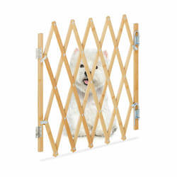 Barrière de sécurité pour chiens, jusqu'à 96 cm, 48,5 - 60 cm de haut, bambou, escaliers & porte, nature - Relaxdays